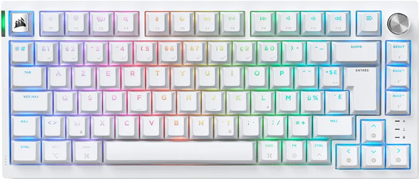 Corsair K65 Plus Wireless Blanc - vue 1