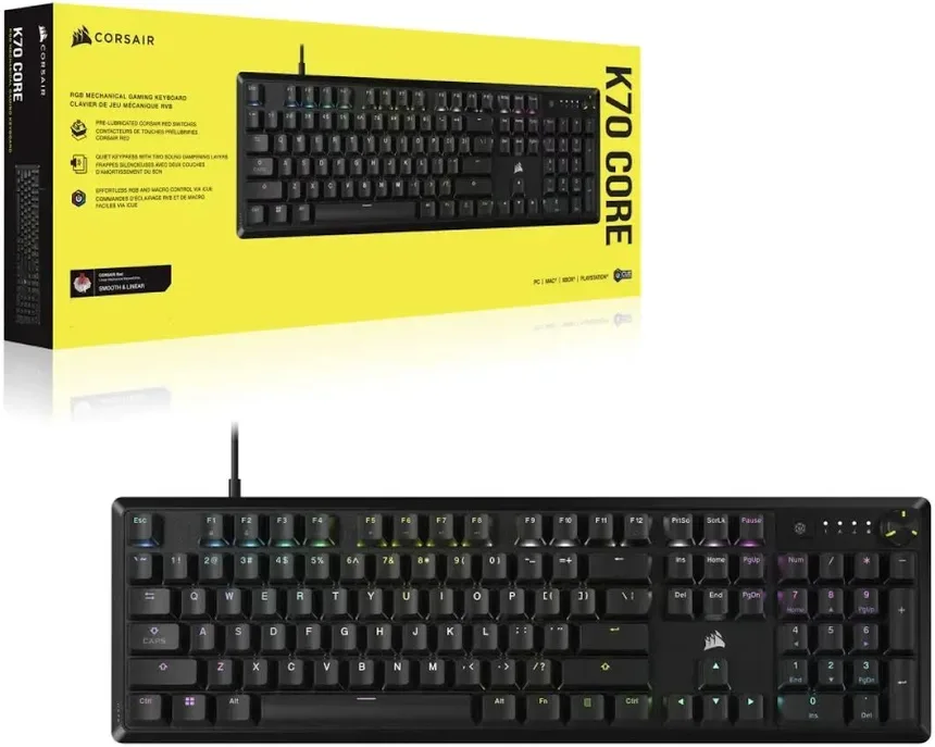 Corsair K70 Core Noir - vue 2