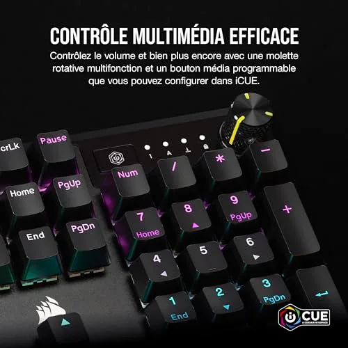 Corsair K70 Core RGB Full-size AZERTY avec Repose-Paume MLX Red - vue 4