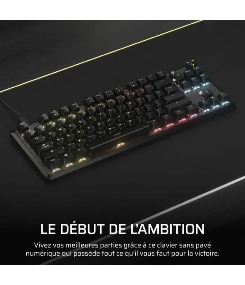 Corsair K70 CORE TKL Noir - vue 3