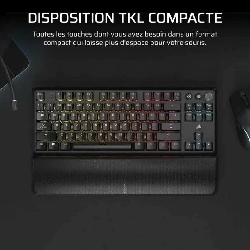Corsair K70 Core TKL Wireless Noir - vue 2
