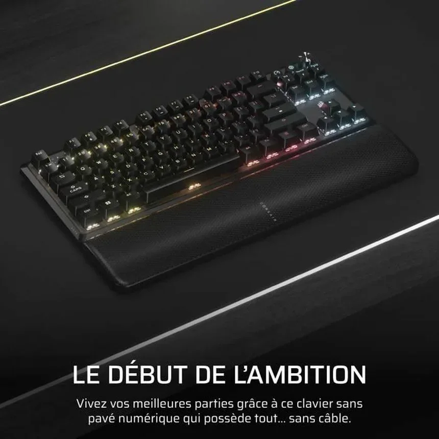 Corsair K70 Core TKL Wireless Noir - vue 5