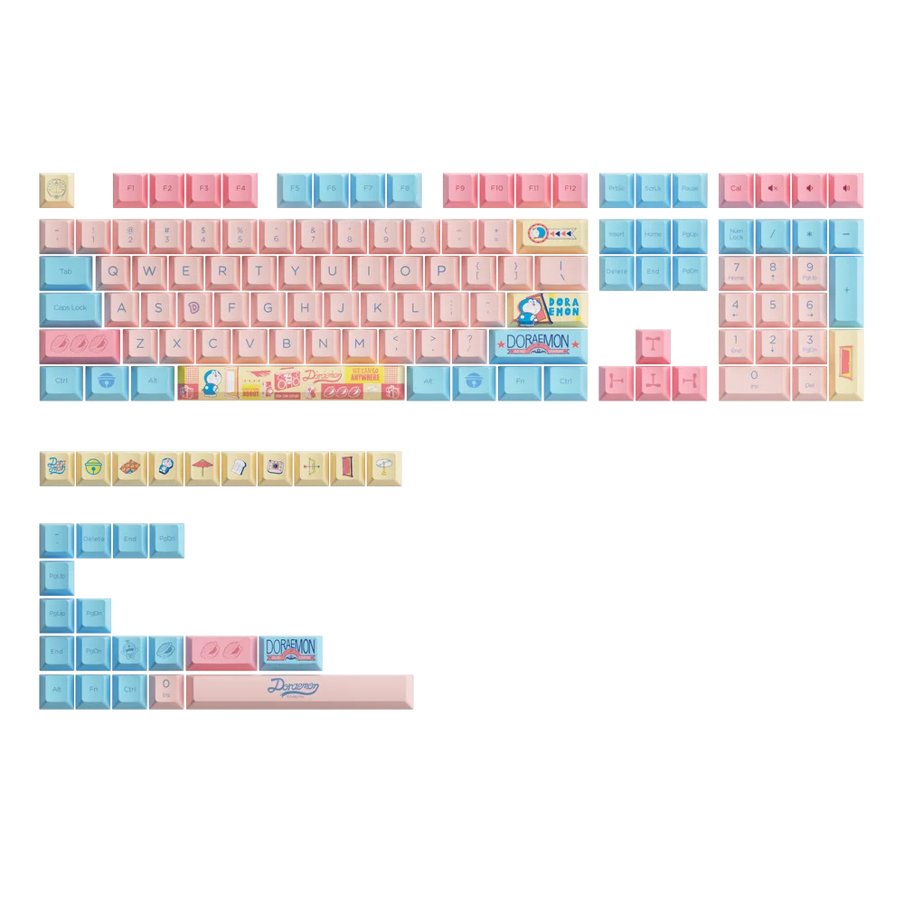 Doraemon Macaron Keycap Set(136-key)