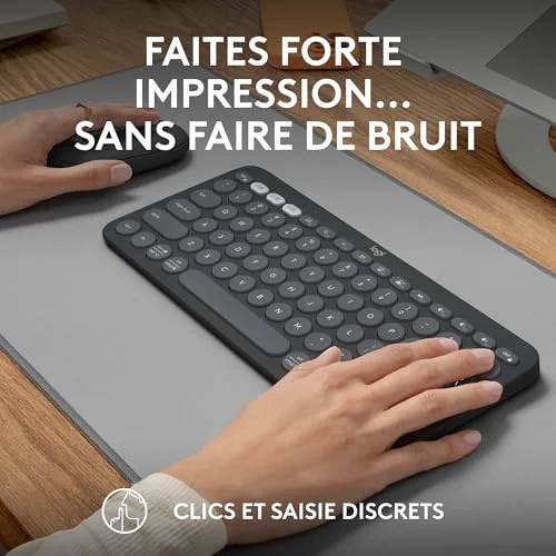 Logitech Pebble 2 Combo Graphite AZERTY sans fil Bluetooth - vue 9