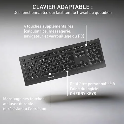 Cherry B.Unlimited 3.0 Ensemble clavier et souris sans fil 2.4 GHz Noir - vue 5