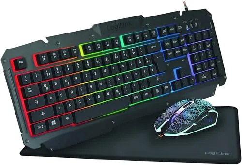 Logilink ID0185 Ensemble Clavier Souris RGB Membrane