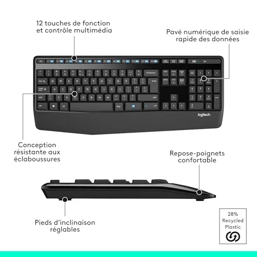 Logitech MK345 Ensemble clavier et souris sans fil AZERTY - vue 8