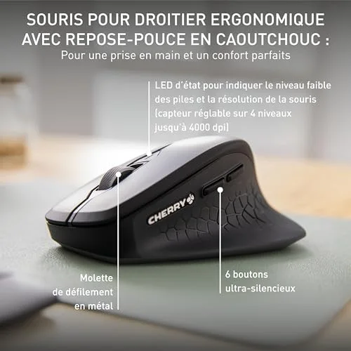 Cherry Stream Desktop Comfort Ensemble clavier et souris sans fil 2,4 GHz AZERTY Noir - vue 4