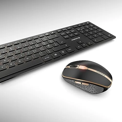 Cherry DW 9100 SLIM ensemble clavier et souris sans fil rechargeable noir-bronze - vue 2