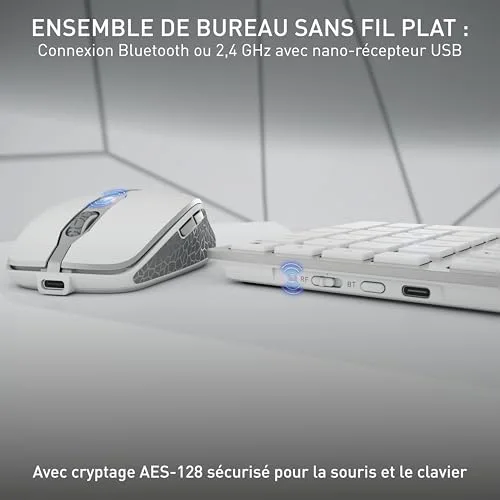 Cherry DW 9100 SLIM Ensemble clavier et souris sans fil AZERTY rechargeable - vue 2