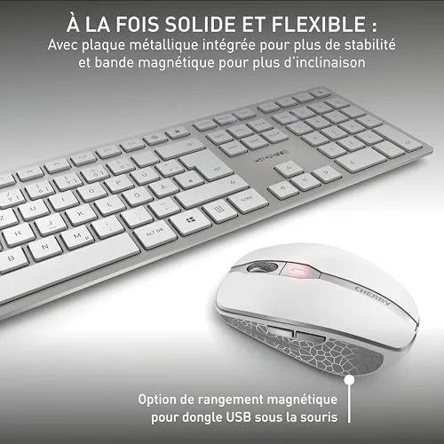 Cherry DW 9100 SLIM Ensemble clavier et souris sans fil AZERTY rechargeable - vue 7