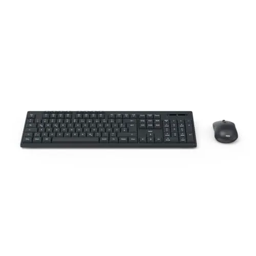 Hama WKM-100 Ensemble clavier et souris sans fil 2,4 GHz Noir Membrane