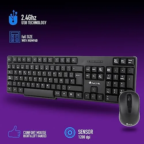 NGS Euphoria Kit clavier-souris sans fil AZERTY - vue 2