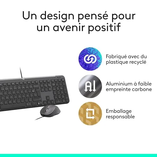 Logitech Signature Slim Wired Combo MK620 for Business AZERTY USB-C - vue 9