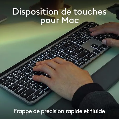 Logitech MX Keys S Combo for Mac Gris Sidéral AZERTY - vue 3