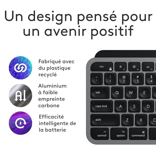Logitech MX Keys S Combo for Mac Gris Sidéral AZERTY - vue 7