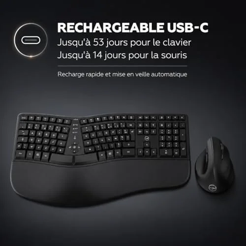 Mobility Lab Ergo C30W Pack Clavier + Souris AZERTY Sans Fil - vue 7