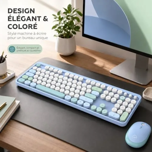 Mobility Lab Pure Color Combo Bleu Clavier Souris Sans Fil - vue 7
