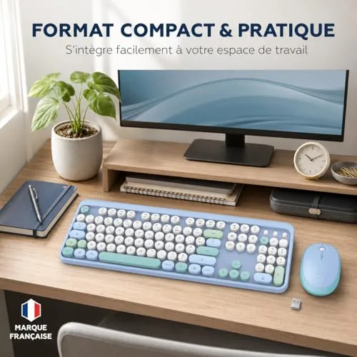 Mobility Lab Pure Color Combo Bleu Clavier Souris Sans Fil - vue 8