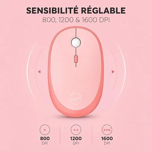 Mobility Lab Pure Color Combo Rose AZERTY Sans Fil Pavé Numérique - vue 5
