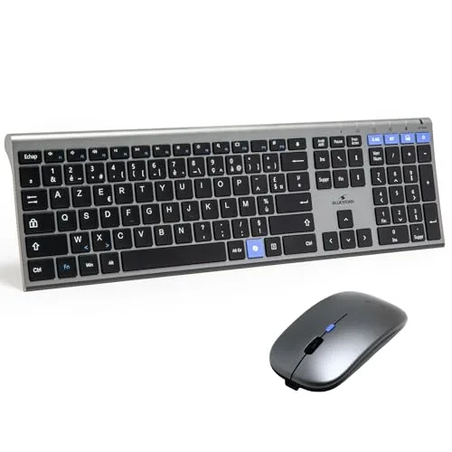 Bluestork Pack Easy Slim Gris Métal AZERTY