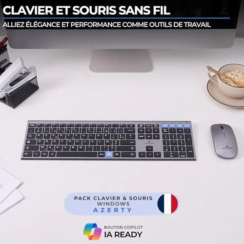 Bluestork Pack Easy Slim Clavier Souris Sans Fil AZERTY Silencieux - vue 3