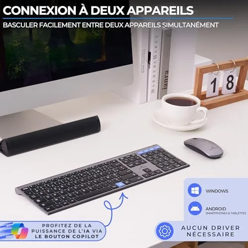 Bluestork Pack Easy Slim Clavier Souris Sans Fil AZERTY Silencieux - vue 5