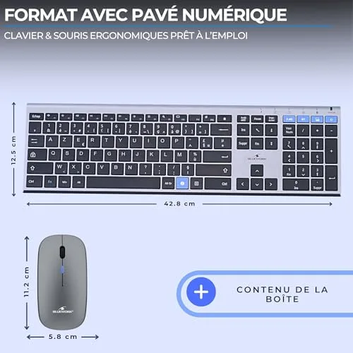 Bluestork Pack Easy Slim Clavier Souris Sans Fil AZERTY Silencieux - vue 8