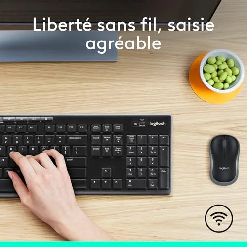 Logitech MK270 Ensemble Clavier Souris Sans Fil AZERTY Noir - vue 2