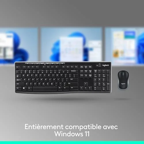 Logitech MK270 Ensemble Clavier Souris Sans Fil AZERTY Noir - vue 4