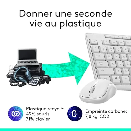 Logitech MK295 Silent Ensemble Clavier Souris Sans Fil AZERTY - vue 6