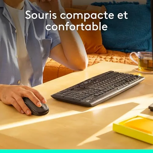 Logitech MK295 Silent Ensemble Clavier Souris Sans Fil AZERTY - vue 4