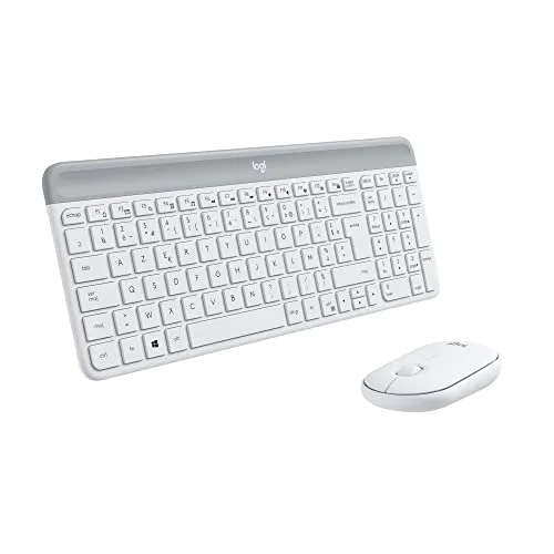 Logitech MK470 Slim Combo AZERTY Blanc Sans Fil Silencieux