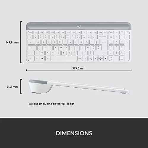 Logitech MK470 Slim Combo AZERTY Blanc Sans Fil Silencieux - vue 8