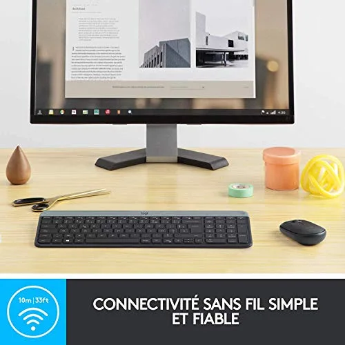 Logitech MK470 Slim Combo AZERTY Silencieux Sans Fil - vue 4