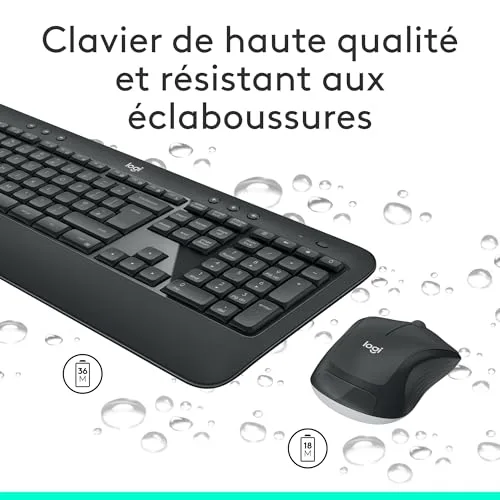 Logitech MK540 Advanced Ensemble Clavier Souris Sans Fil AZERTY - vue 4