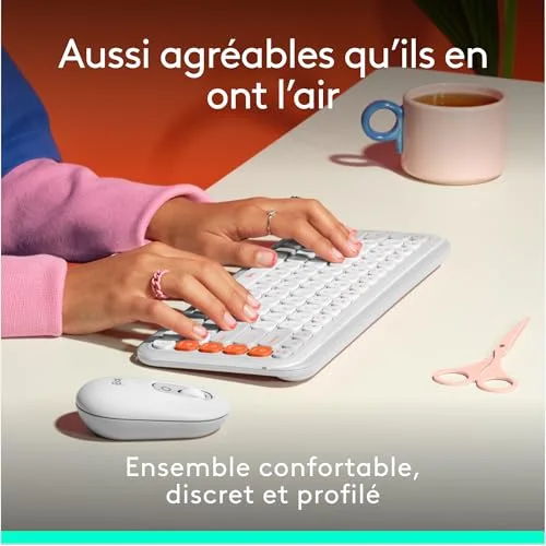 Logitech POP Icon Combo AZERTY Blanc - vue 3