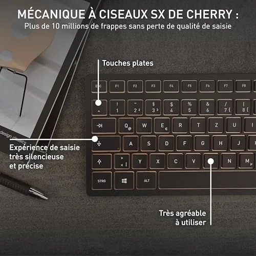 Cherry DW 9100 SLIM Ensemble sans fil clavier/souris AZERTY rechargeable - vue 4