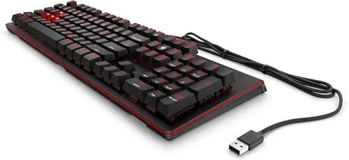 HP OMEN 1100 Clavier mécanique filaire AZERTY RGB rouge - vue 2