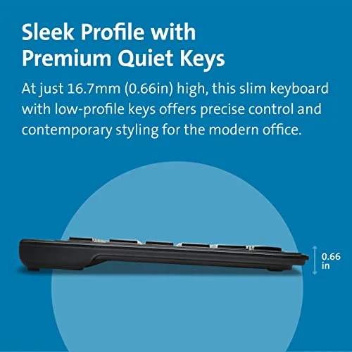 Kensington Advance Fit K72357FR Clavier Filaire Ultra Plat AZERTY Noir - vue 2