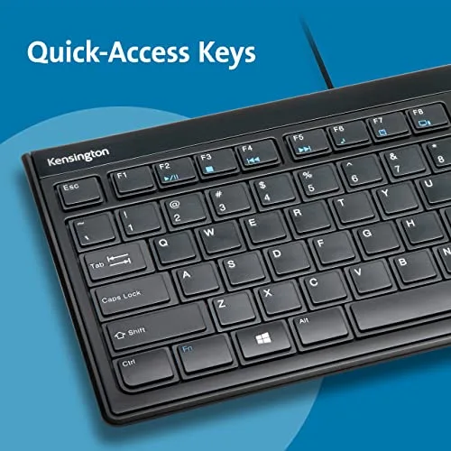 Kensington Advance Fit K72357FR Clavier Filaire Ultra Plat AZERTY Noir - vue 3