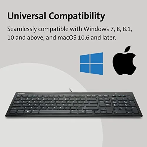 Kensington Advance Fit K72357FR Clavier Filaire Ultra Plat AZERTY Noir - vue 6