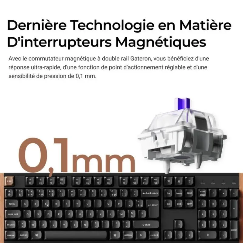 Keychron K10 HE Noir - vue 3