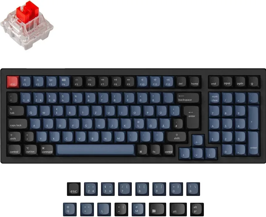 Keychron K4 Pro QMK RGB Rouge Noir - vue 2