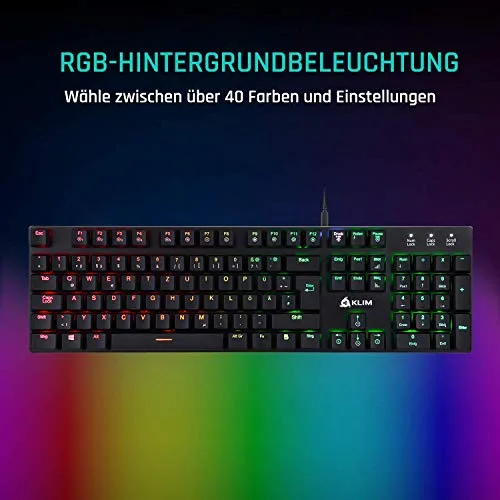 KLIM Dash Clavier mécanique AZERTY Low Profile Red RGB - vue 4