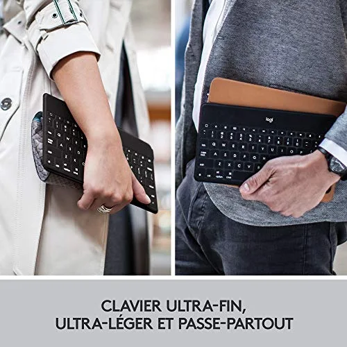 Logitech Keys-To-Go Clavier Bluetooth Ultra-Mince Noir AZERTY - vue 2