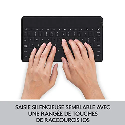 Logitech Keys-To-Go Clavier Bluetooth Ultra-Mince Noir AZERTY - vue 5