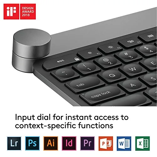 Logitech Craft Clavier sans fil rétroéclairé AZERTY avec molette Creative Input Dial - vue 3