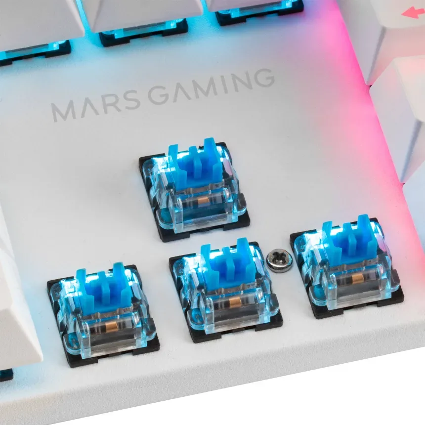 Mars Gaming MK422 Blanc Switch Rouge - vue 3
