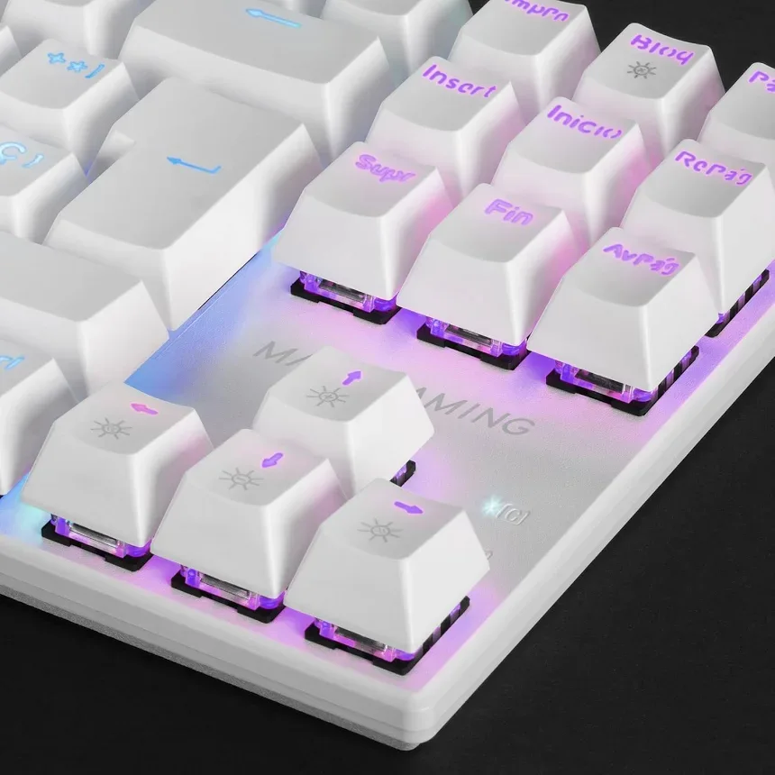 Mars Gaming MK80 Blanc FRGB Blue Switch - vue 3
